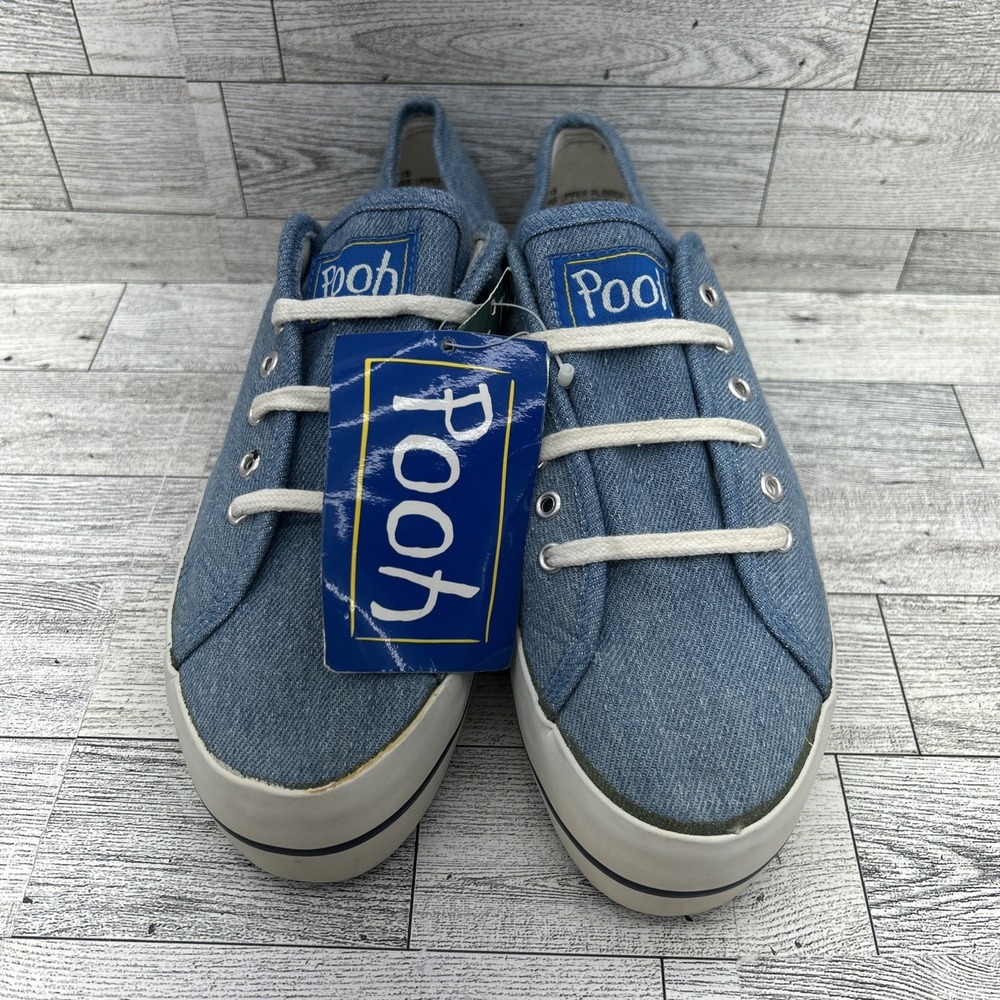 Disney Winnie The Pooh Works Tiger 90s Denim Canvas Embroidered Shoes Sz 7.5 New - Picture 3 of 16
